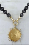 Labradorite Vintage Coin Pendant Necklace