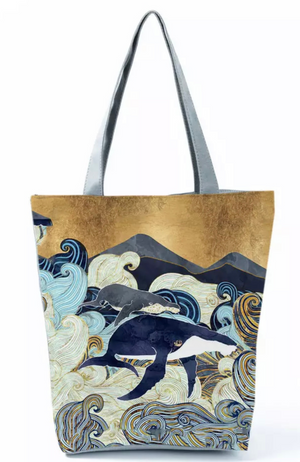 Eco Bag Whales & Waves