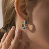 Blue Huggie Hoop Earings