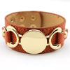 Leather & Gold Cuff Bracelet