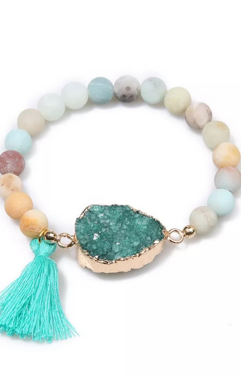 Green Crystal & Amazonite Bracelet