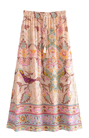 Dakota Print Maxi Skirt Pastel