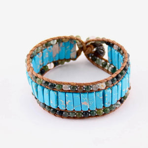 Turquoise & Amazonite Cuff Bracelet