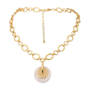 Shell Lotus Gold Pendant Necklace