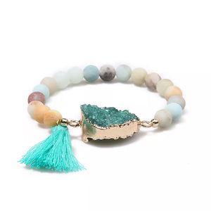 Green Crystal & Amazonite Bracelet