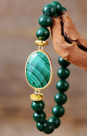 Malachite Green & Gold Bracelet